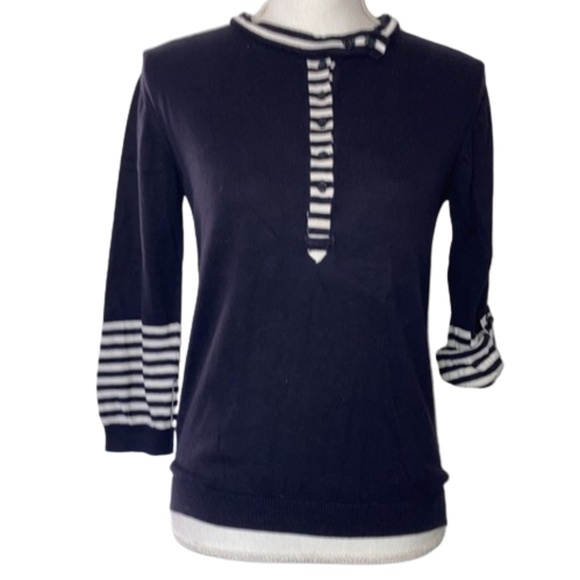 MANGO Knit top 3/4 sleeve nautical - Picture 5 of 6